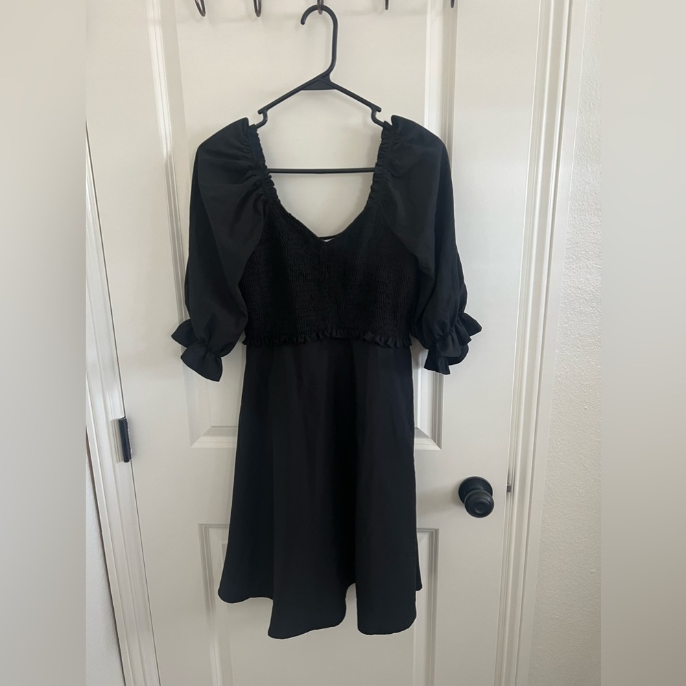 Black mid sleeve dress